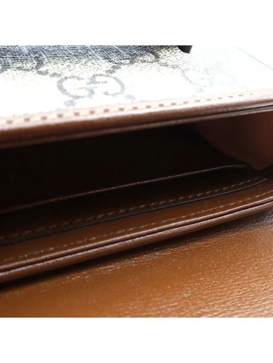 Gucci GG Supreme Horsebit Brown Chain Wallet - Picture 5 of 6